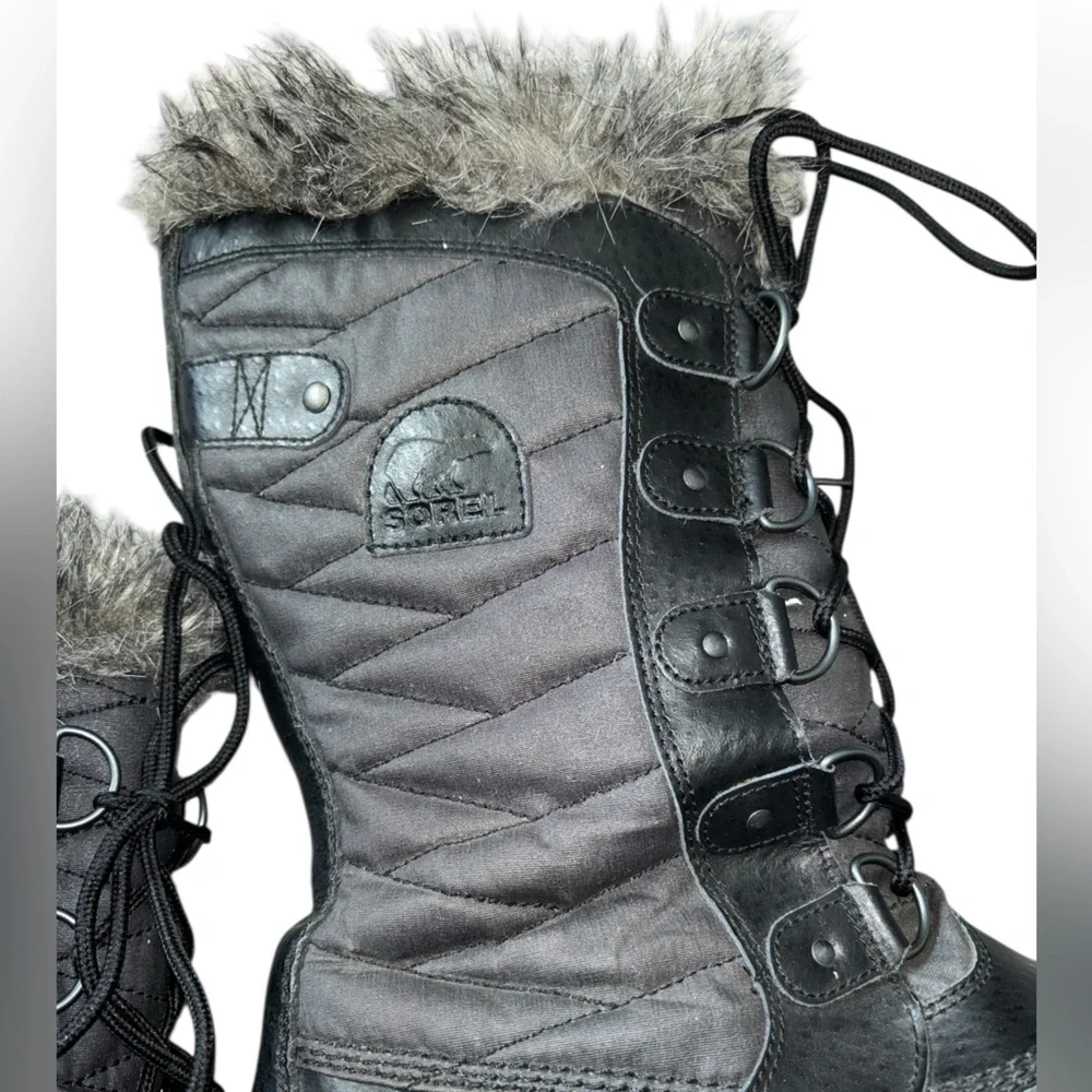Sorel Tofino II Faux Fur Lined Waterproof Winter Boots Women 10 Black/gray